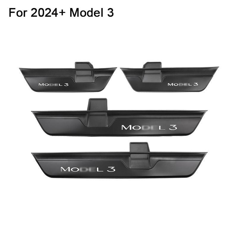 LED Illuminated Car Door Sill Guard Plate Kit for Tesla Models with Customized Lighting - Evooor