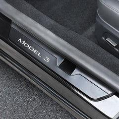 LED Illuminated Car Door Sill Guard Plate Kit for Tesla Models with Customized Lighting - Evooor