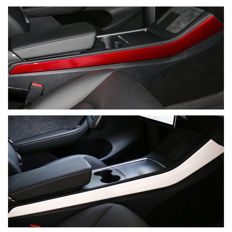 Model 3/Y Center Console Side Panel Caps, Decoration Wrap Cover (Carbon Fiber Pattern ABS) (Gen. 2) for Tesla(2021-2023) - Evooor