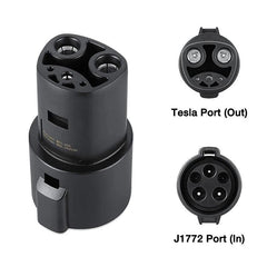 High-Power SAE J1772 to Tesla Charger Adapter for Model S/X/3/Y | 60Amp 250V AC | Level 1-2 Charging Stations | Type 1 Connector, Weatherproof IP54 - Evooor