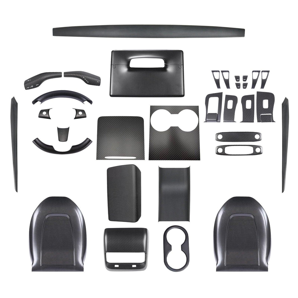 Premium Carbon Fiber Interior Trim Kit for Tesla Model 3 and Model Y - Upgrade Your Interior with High-Quality Wraps - Evooor
