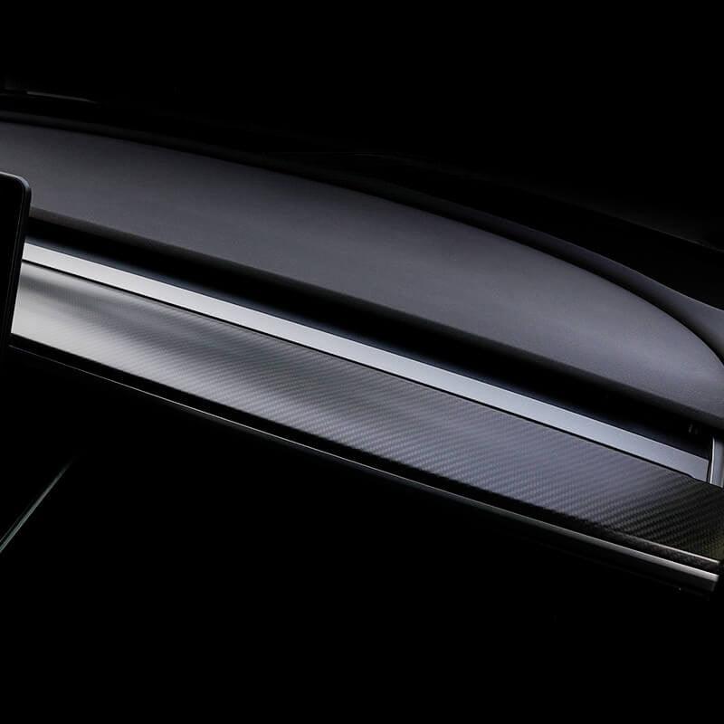 High-Quality Real Carbon Fiber Dashboard Cover for Tesla Model 3/Y - Center Console Cap for Enhanced Style and Protection (2017-2023) - Evooor