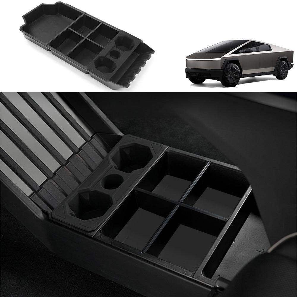 Split Lower Center Console Storage Tray Organizer with Cup Holder for Cybertruck - Evooor