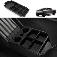 Split Lower Center Console Storage Tray Organizer with Cup Holder for Cybertruck - Evooor