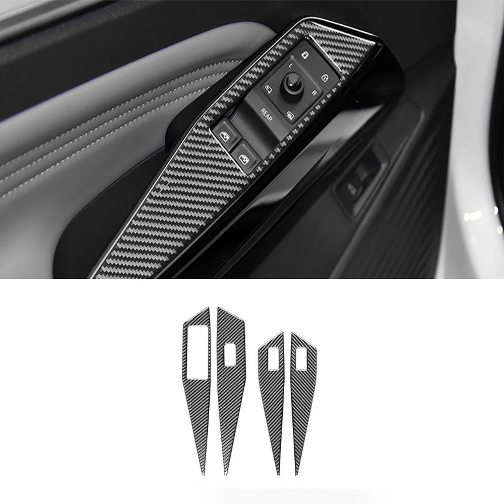 Carbon Fiber Window Lift Trim Sticker For VW ID.4 2021+ - Evooor