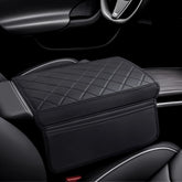 Diamond-Pattern Leather Center Armrest Cover with Pockets for Tesla Model S/X 2021+ - Evooor