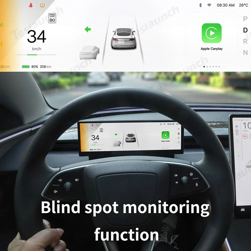 High Definition 10.88" Tesla Model 3/Y/Cybertruck Instrument Cluster Screen with Clear Display - Evooor