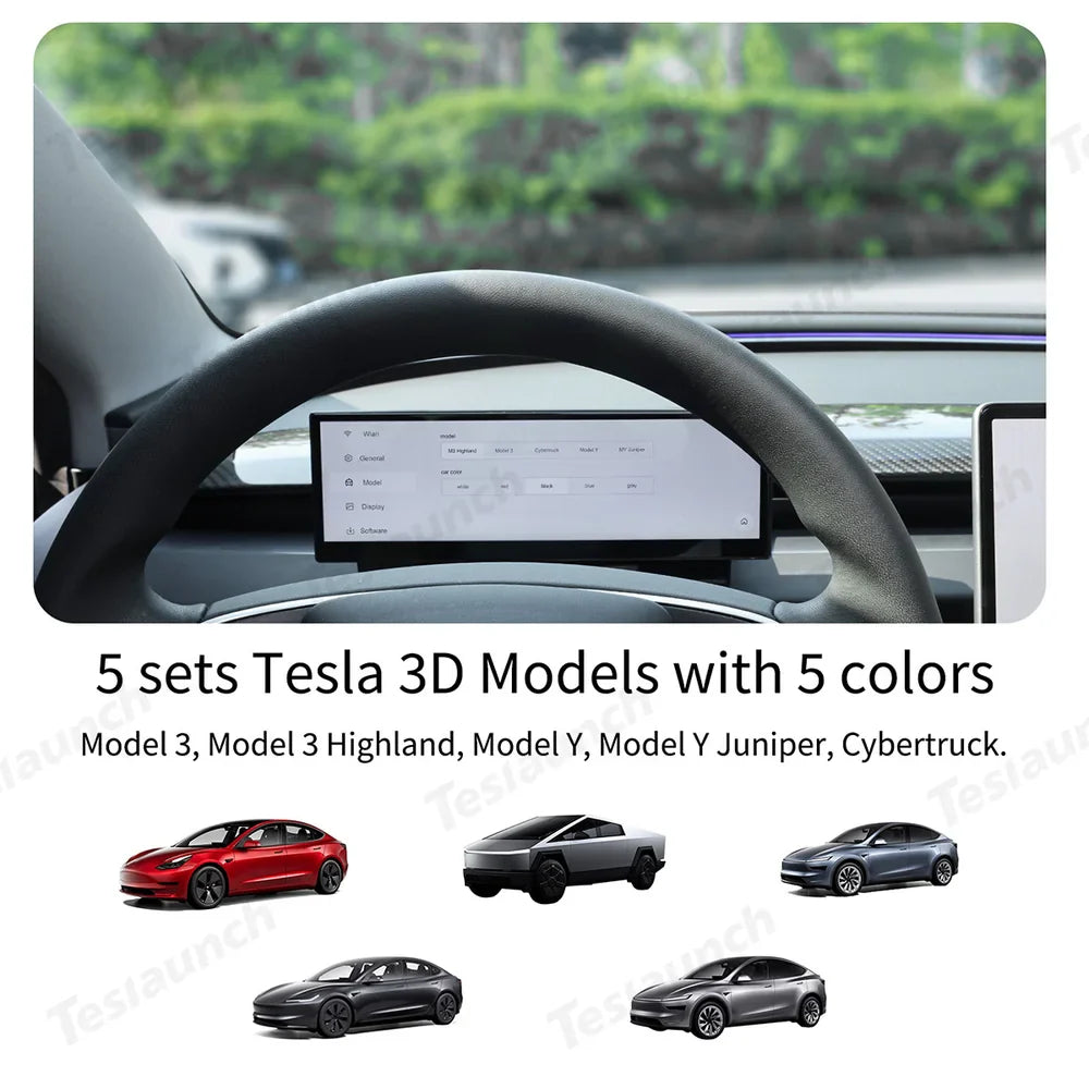 High Definition 10.88" Tesla Model 3/Y/Cybertruck Instrument Cluster Screen with Clear Display - Evooor