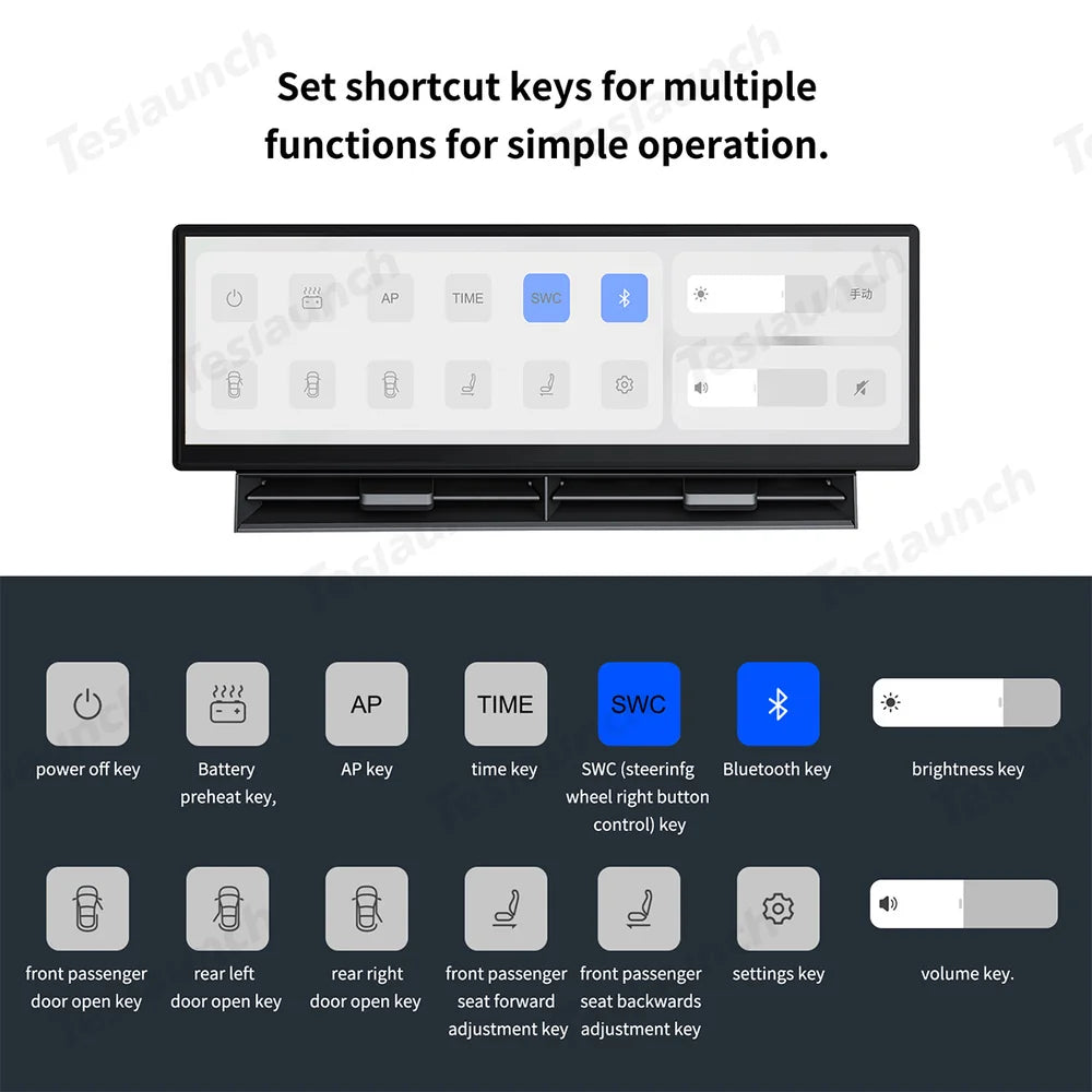 High Definition 10.88" Tesla Model 3/Y/Cybertruck Instrument Cluster Screen with Clear Display - Evooor