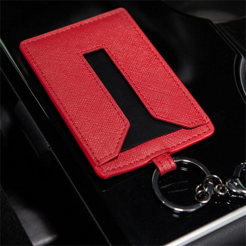 Model 3/Y Leather Key Card Holder For Tesla (2017-2024) - Evooor
