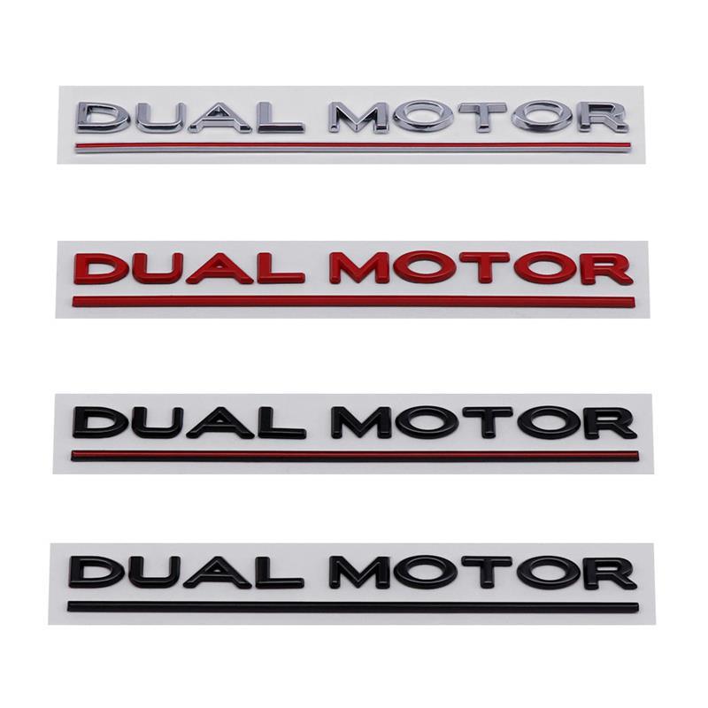 Model 3/Y/X/S Dual Motor' Decal Rear Trunk Wrap Emblem For Tesla(2012-2023) - Evooor