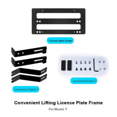 Model 3/Y No Drill Front License Plate Frame-Adjustable Movable License Plate Holder, License Plate Mount For Tesla(2017-2024) - Evooor