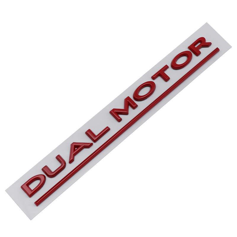Model 3/Y/X/S Dual Motor' Decal Rear Trunk Wrap Emblem For Tesla(2012-2023) - Evooor