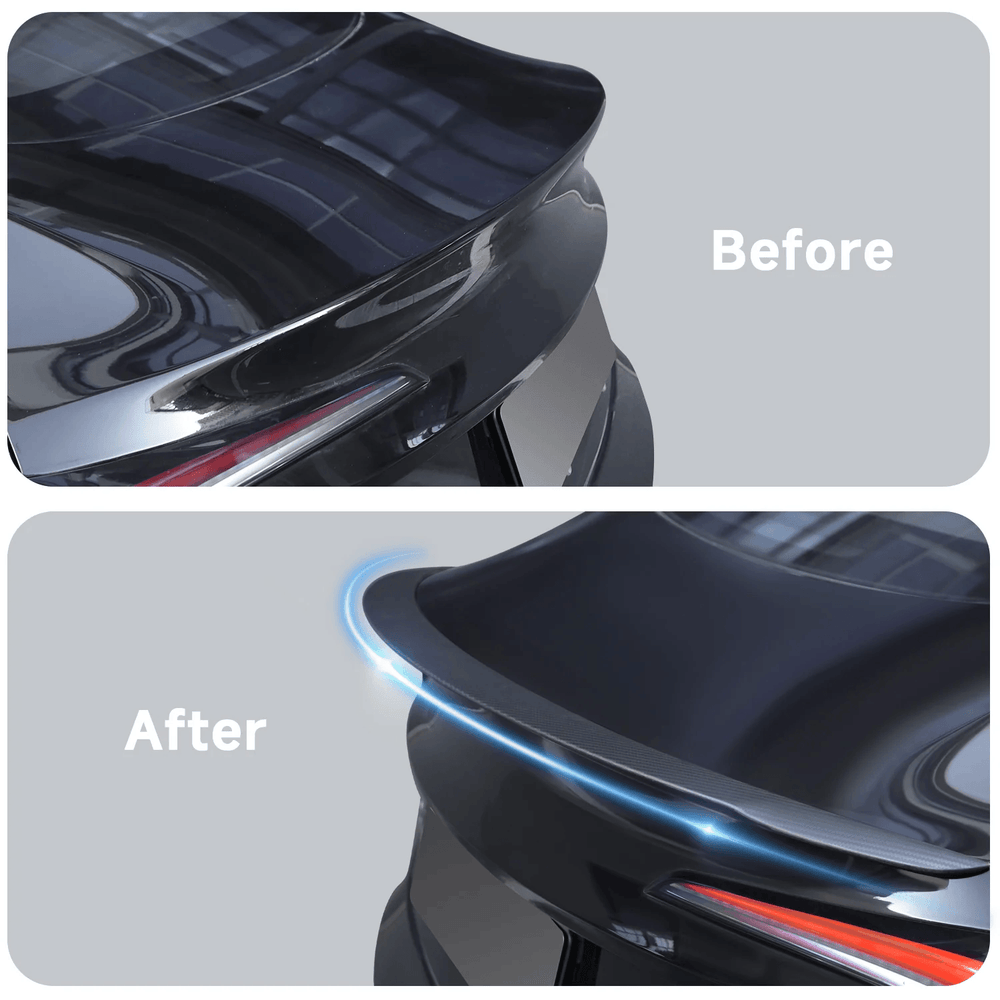 Highland 2024 Tesla Model 3 Performance Spoiler in Carbon Fiber ABS - OEM Style for Highland Model 3 Upgrade - Evooor