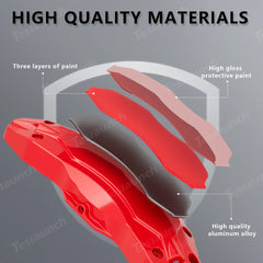 Set of 4 Red Brake Caliper Covers for Tesla Model Y - Enhanced Style for 2025+ Models - Evooor