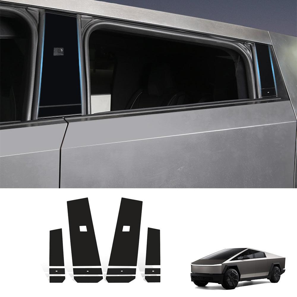 Premium Matte Black B & C Pillars and Door Button Trim Kit for Tesla Cybertruck - Evooor