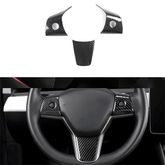 Enhanced Carbon Fiber Steering Wheel Trim for Tesla Model 3/Y (2017-2023) - Upgrade your Interior Styling with Premium ABS Finish - Evooor
