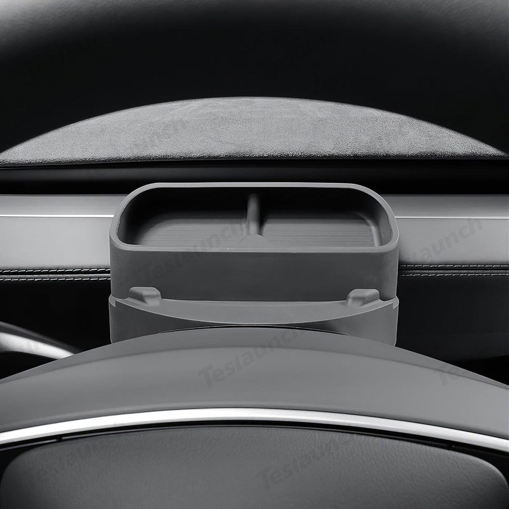 Multi-Function Steering Wheel Phone Mount & Glasses Holder for Tesla Model Y Juniper 2025+ - Evooor