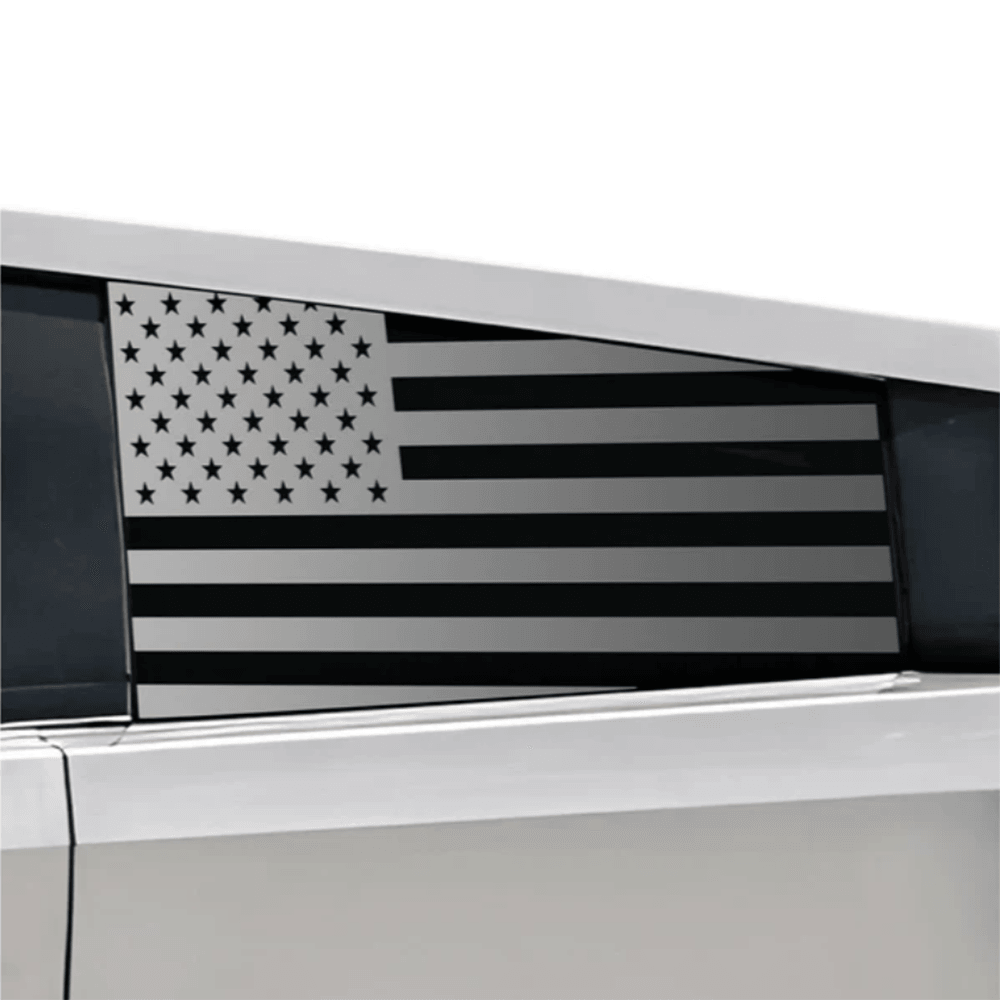 Rear Window American Flag Vinyl Stickers (2PCS) for Tesla Cybertruck - Evooor