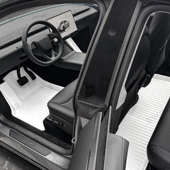 Ensemble de tapis de sol intérieurs et de doublures de coffre Juniper White TPE sur mesure pour Tesla Model Y-Protection imperméable par tous les temps (2025 et ultérieur) Models)