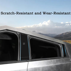 Premium Matte Black B & C Pillars and Door Button Trim Kit for Tesla Cybertruck - Evooor