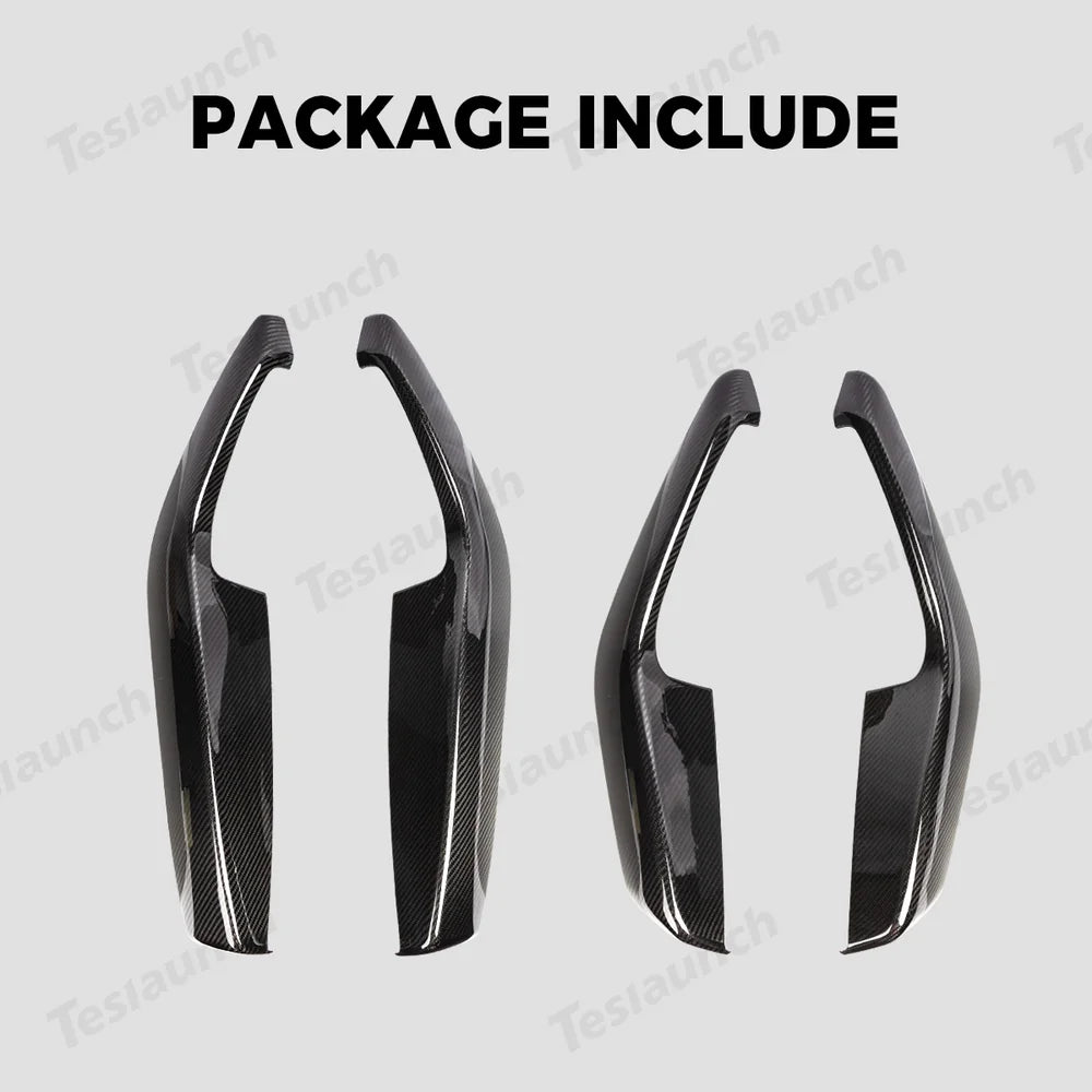 High-Quality Carbon Fiber Armrest Trims for Tesla Model Y Juniper 2025+ (Set of 4) - Evooor