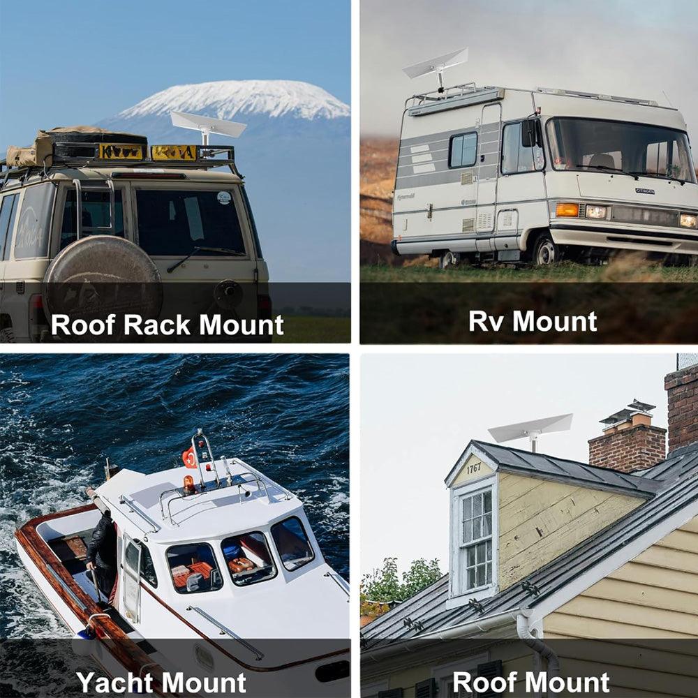 Universal Round Tube Roof Rack Mounting System for Starlink Gen 3 - Compatible with Any Vehicle - Evooor