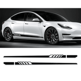 Custom Side Skirt Decal Sticker Set for Tesla Model 3/Y/S/X, Racing Stripe Design for Car Body Customization - Evooor