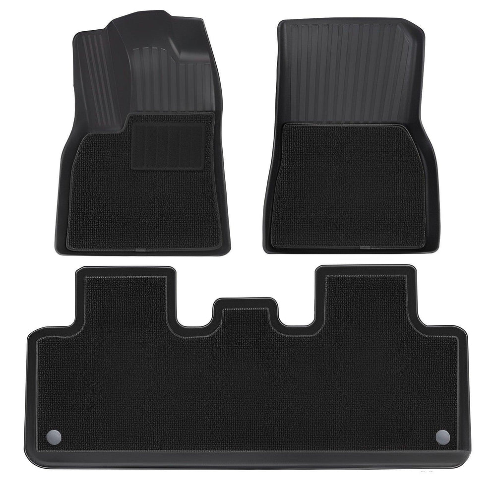 Tesla Model Y Floor Mats All Weather Double Layer Flocking TPE (2020-2023) - Evooor