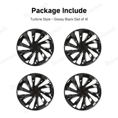 Turbine Style 19'' Crossflow Wheel Covers for Tesla Model Y 2025+ - Set of 4 Hubcaps - Evooor