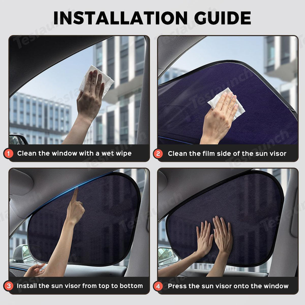 Static Cling Mesh Insulated Side Window Sunshade For Tesla Model Y - Evooor