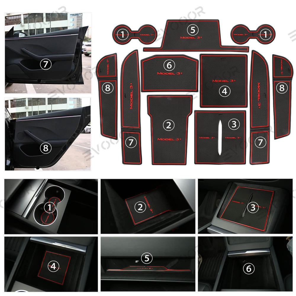 2024 Model 3 Highland Door Slot Mat Water Bowl Slot Mat Dustproof Mat For Tesla - Evooor