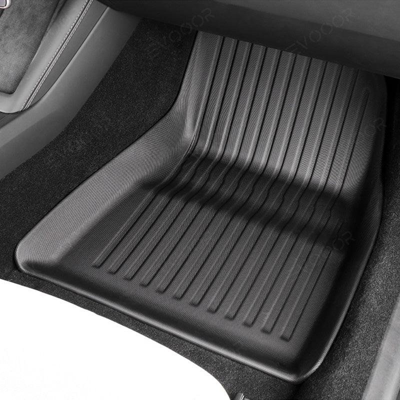 Model 3 Floor Mats All Weather Double Layer Flocking TPE For Tesla(2017-2023) - Evooor