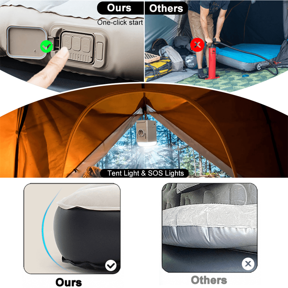 Foldable Inflatable Car Mattress for Tesla Model Y - Portable Sleeping Pad for Camping - Evooor