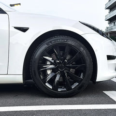 Aero Wheel Covers 18" for Tesla Model 3 (2017-2023) - Sleek Helix 2.0 Design (4-Pack) - Evooor