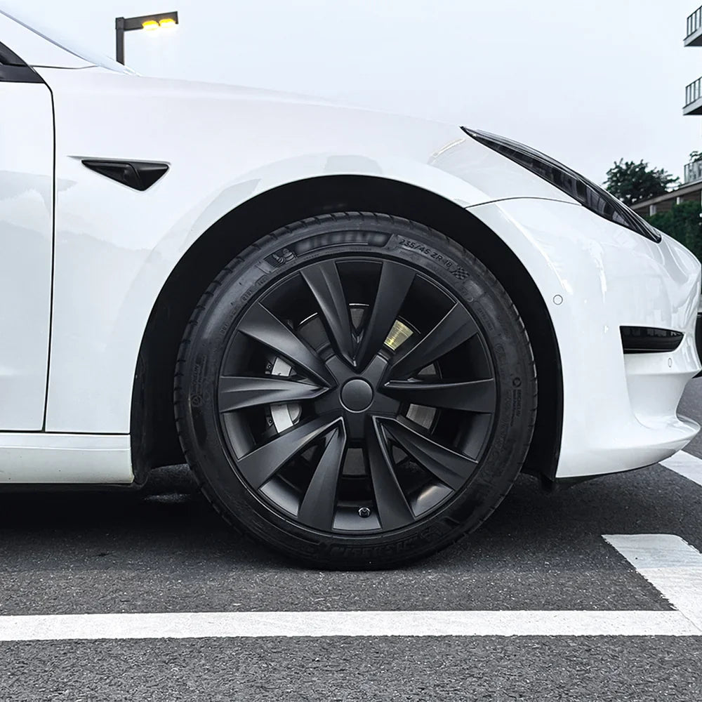 Aero Wheel Covers 18" for Tesla Model 3 (2017-2023) - Sleek Helix 2.0 Design (4-Pack) - Evooor