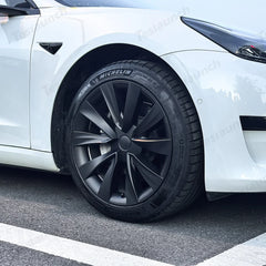 Aero Wheel Covers 18" for Tesla Model 3 (2017-2023) - Sleek Helix 2.0 Design (4-Pack) - Evooor