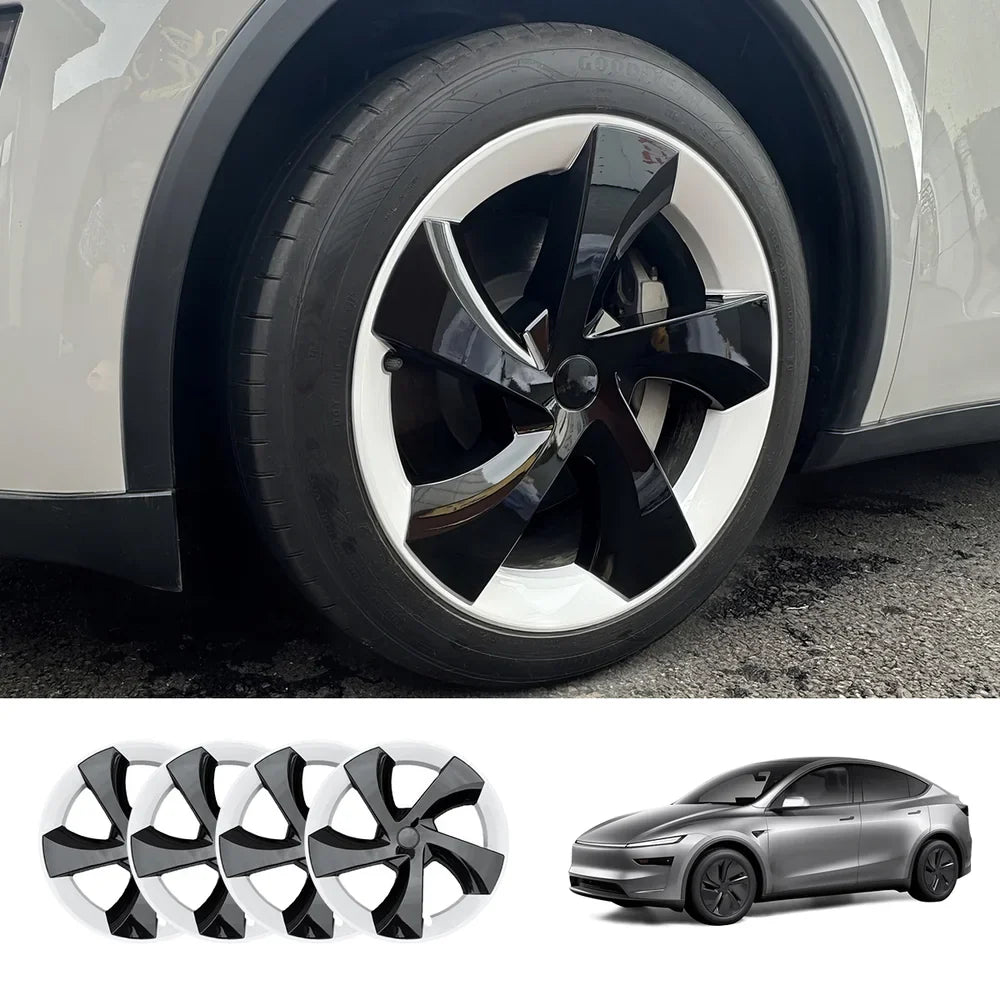 Tesla Model Y Juniper 2025+ 19'' Full-Cover Twist Spoke Wheel Covers Set - Pack of 4 - Evooor