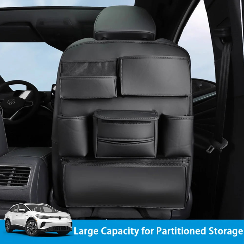 Leather Seat Back Multi-functional Storage Bag For VW ID.4 2021-2025 - Evooor