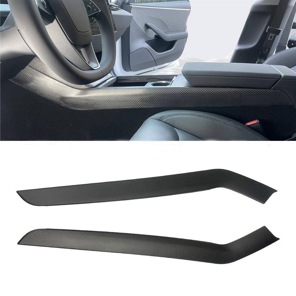 Luxury Gloss Carbon Fiber Interior Trim Panel Upgrade compatible with Tesla Model 3 (2024 and newer) - Side Console Accent Kit - Evooor