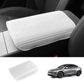 Leather Center Console Armrest Cover for Tesla Model Y Juniper 2025+ - Evooor
