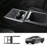 Carbon Fiber Style Center Console Cup Holder Panel Trim Cover for Tesla Cybertruck - Evooor