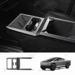 Carbon Fiber Style Center Console Cup Holder Panel Trim Cover for Tesla Cybertruck - Evooor