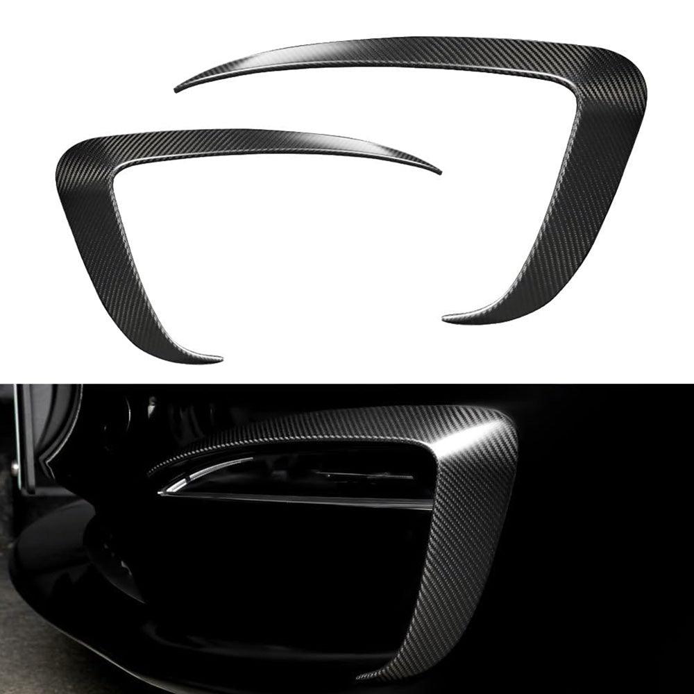High-Quality Carbon Fiber Front Fog Light Trim Covers Set for Tesla Model S 2022+ - Durable and Stylish Accessories - Evooor