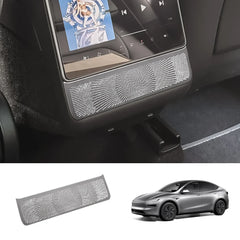 Premium Stainless Steel Rear Console Vent Cover - Compatible with Tesla Model Y - Enhance Interior with Juniper Finish - 2025+ Model Year Compatibility - Evooor