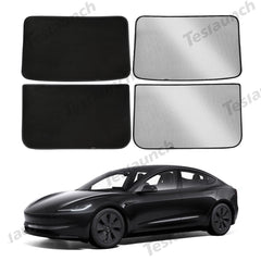 Enhanced Sunroof Sunshade with Reflective Ice Crystal and Suede for Tesla Model 3 - Optimized Shade for 2024 Edition - Evooor