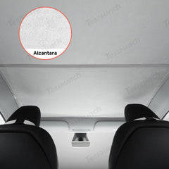 Alcantara Split Nano Ice Crystal Glass Roof Sunshade for Tesla Model Y Juniper 2025+ - Evooor