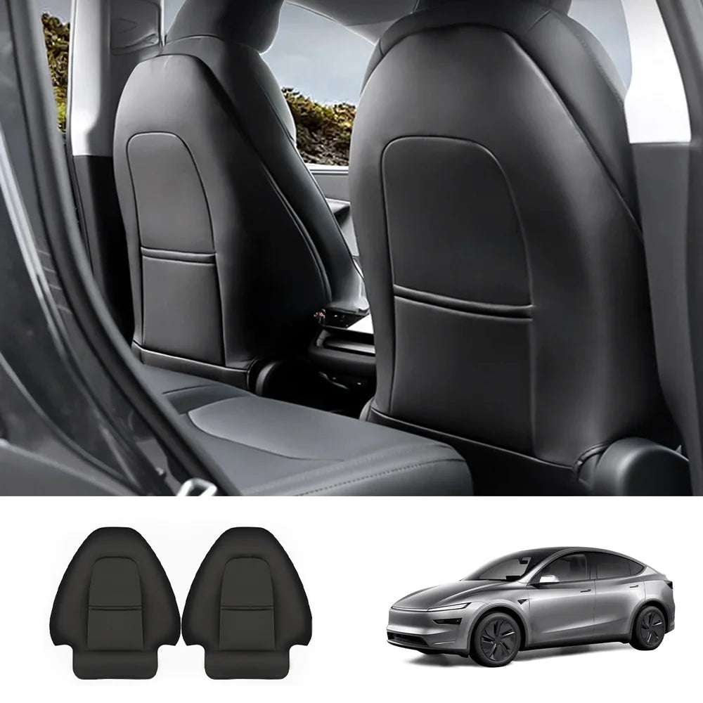 Leather Kick Mat Seat Back Protector for Tesla Model Y Juniper 2025+ - Evooor