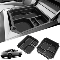 Double-layer Center Console Storage Tray Organizer Box for Tesla Cybertruck (2-pack) - Evooor