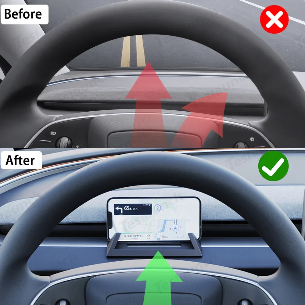 Highland 2024+ Model 3 / Juniper 2025+ Model Y Dashboard TPE Phone Mount Stand Holder - Evooor